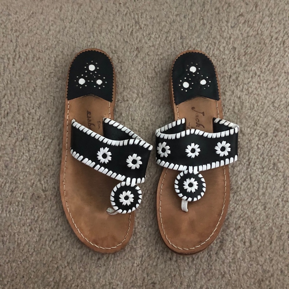 Size 8 Black and White Jack Rogers Sandals